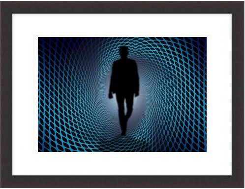 Spiral Perspective Time Traveler Person Silhouette